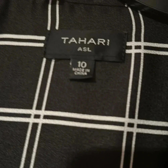 Tahari ASL Women's Long Sleeve Surplus Windowpane Tie Waist Shirt Dress - Picture 7 of 7